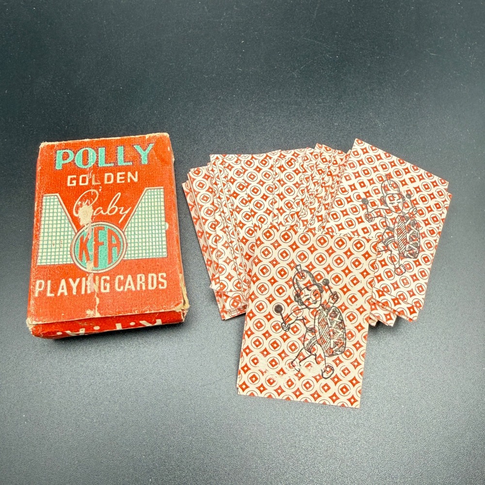 Vintage Polly Golden Baby KFA Miniature Playing Cards Cherub Drummer Tiny Deck